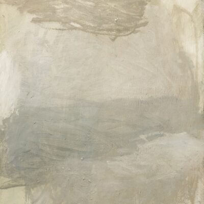 Afterwards, 2025, acrylic and oil on repurposed board, 46x38cm