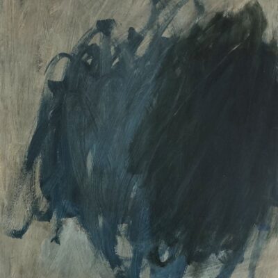 Airborn II, 2025, oil and acrylic on repurposed board, 54 x 45 cm