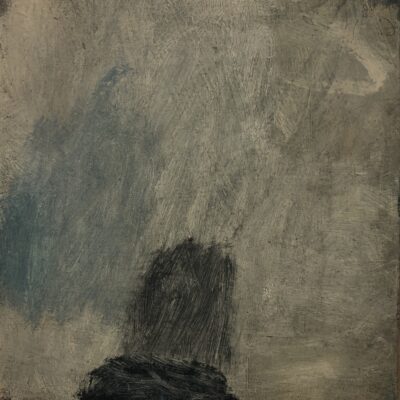 Friendship, 2025, oil and acrylic on repurposed board, 20 x 19.5 cm