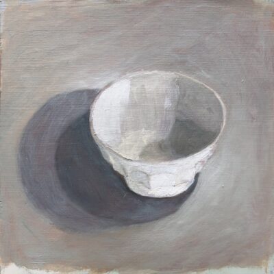 French Bowl, 2025, acrylic and oil on repurposed board