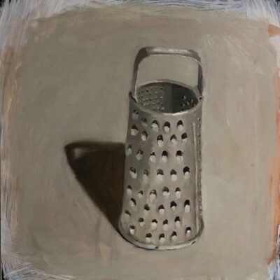 Grater II, 2025, oil and acrylic on repurposed board, 31 x 30