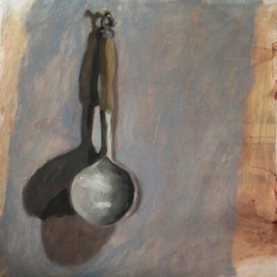 Ladle, 2025, acrylic and oil on repurposed board