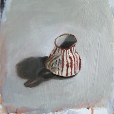 Stripey milk  jug
2024
Acrylic and oil on repurposed board
25.5x23