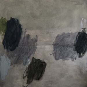 Mid Week, 2025, oil and acrylic on repurposed board,  118 x 114 cm