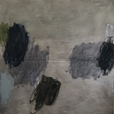 Mid Week, 2025, oil and acrylic on repurposed board,  118 x 114 cm