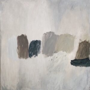 Thinking of Morandi, 2025, oil and acrylic on repurposed board, 65 x 50 cm