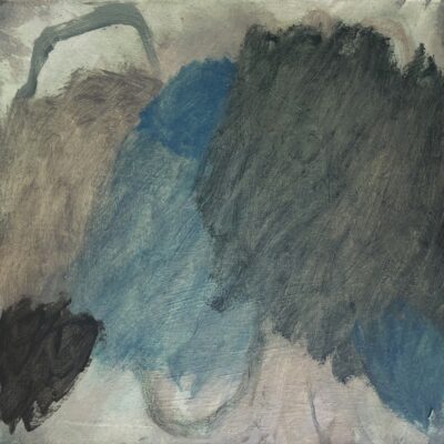 Yeah, 2025, oil and acrylic on repurposed board, 25 x 25 cm